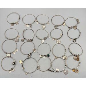 Alex and Ani Bracelets Lot of 20 Silver Tone Bangle Adjustable #8